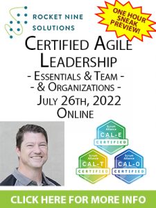 certified agile leadership training, CAL-essentials, CAL-Team, CAL-Organizations sneak preview