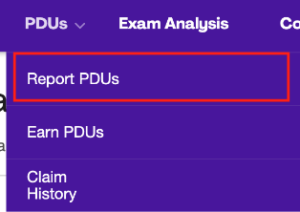 Where to Report Earn PDUs